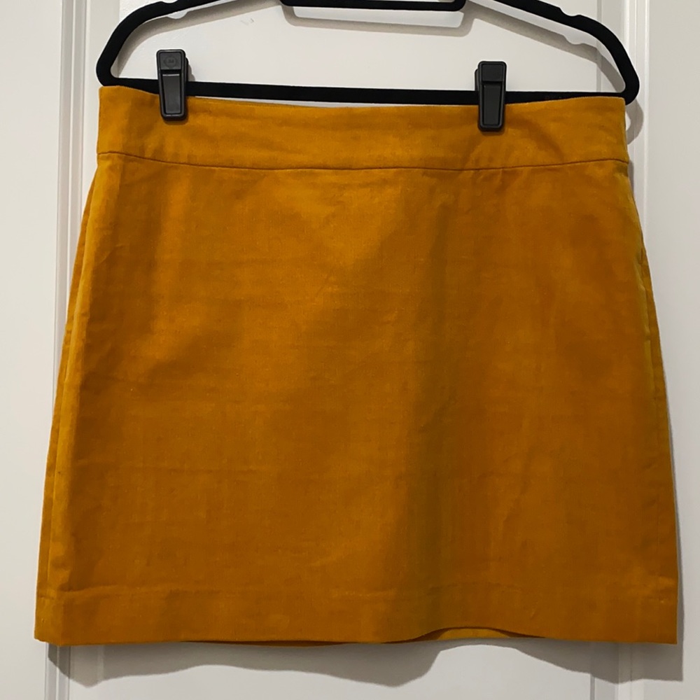 Banana Republic yellow corduroy mini skirt Size 12